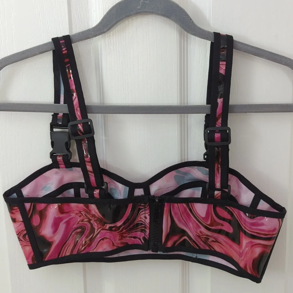 NWOT Dolls Kill Lady Acid Dimension Hologram Bra Top Club Exx Sz S - Picture 2 of 10